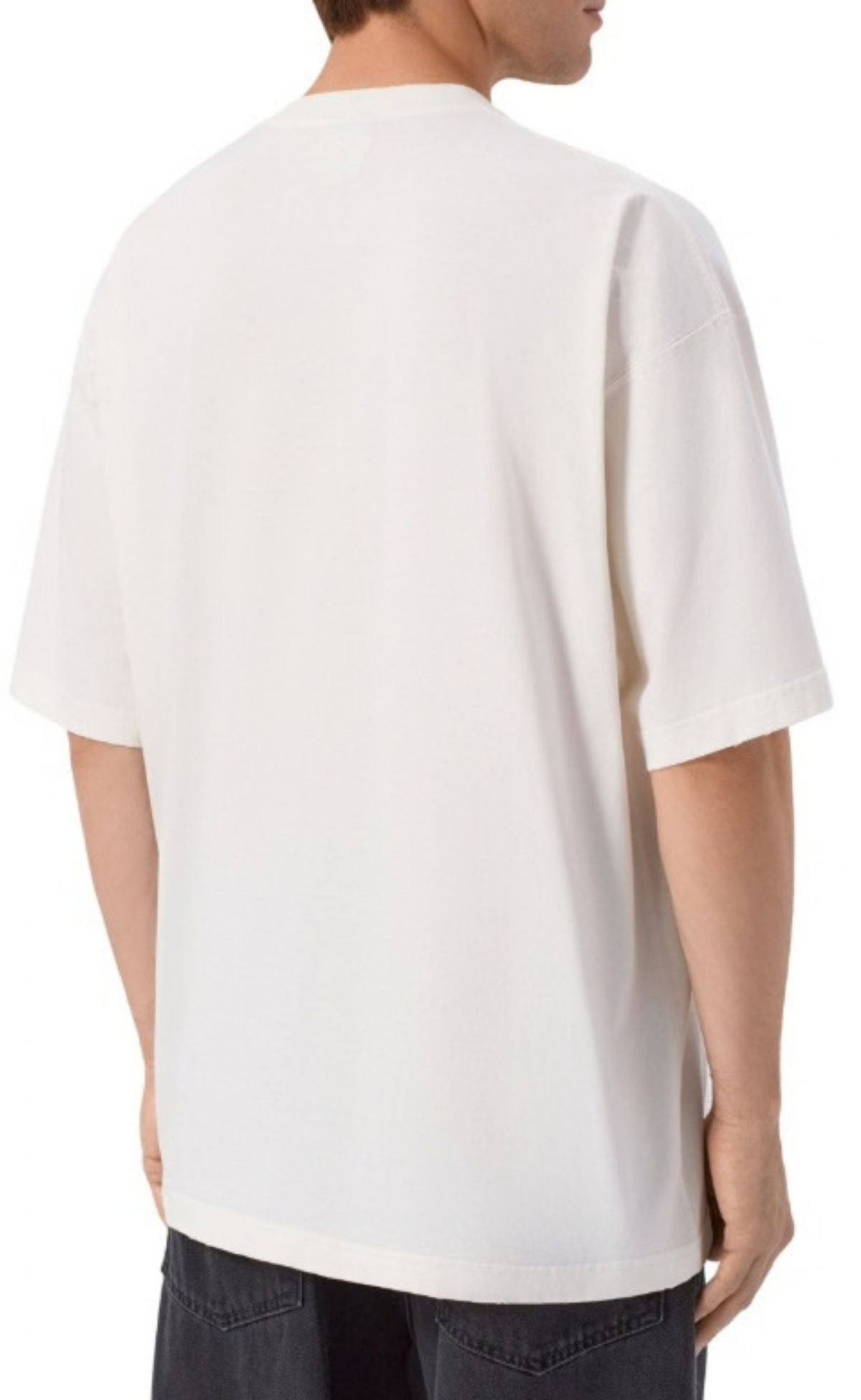 SCRIBBLED LOGO OVERSIZED WHITE T-SHIRT