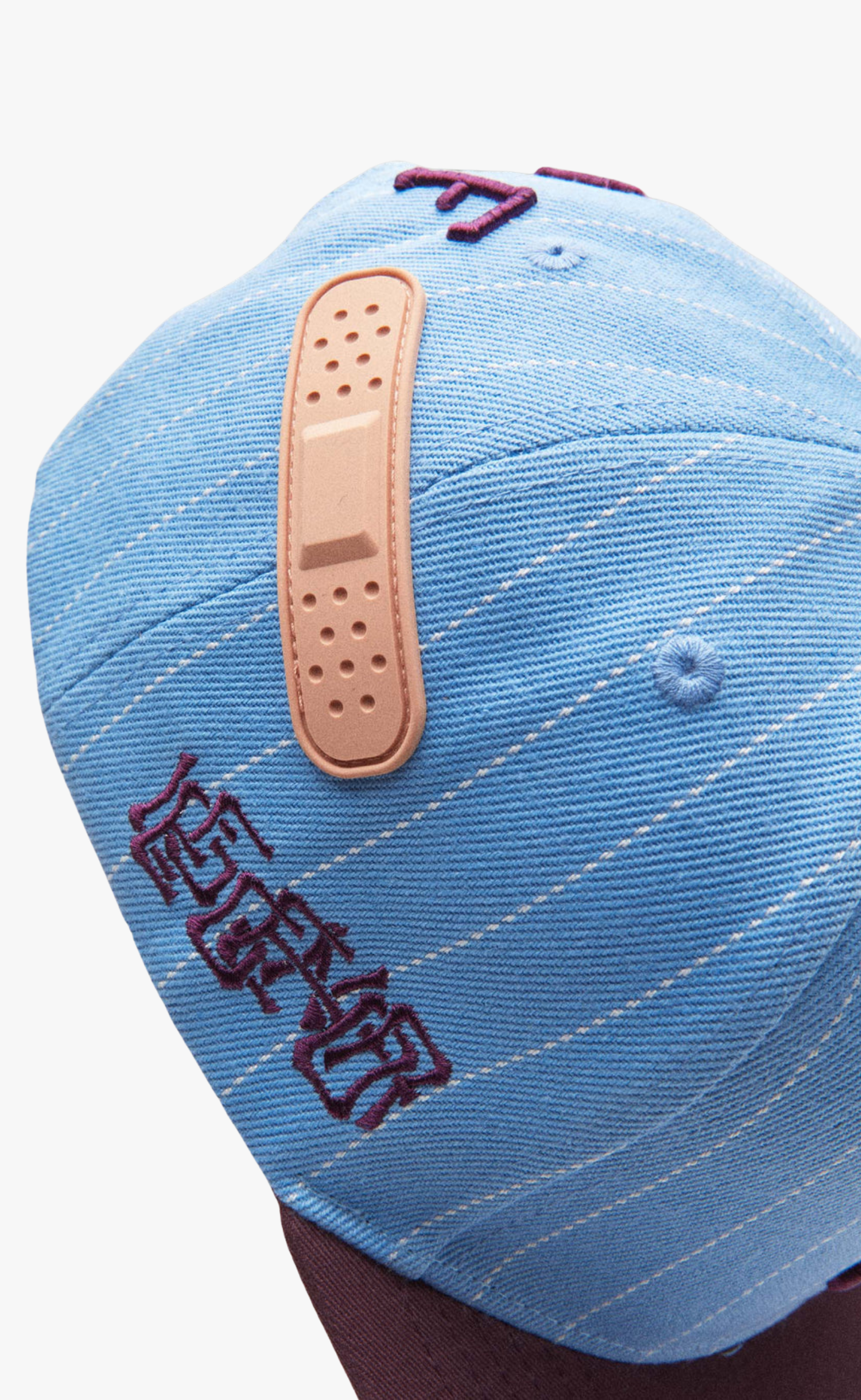 PINSTRIPE BASEBALL BABY BLUE HAT