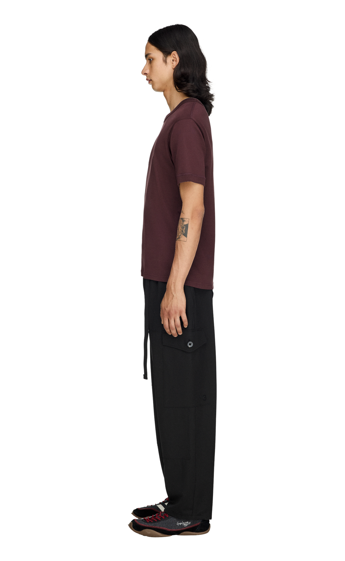 Y-3 WOOL UTILITY BLACK PANTS