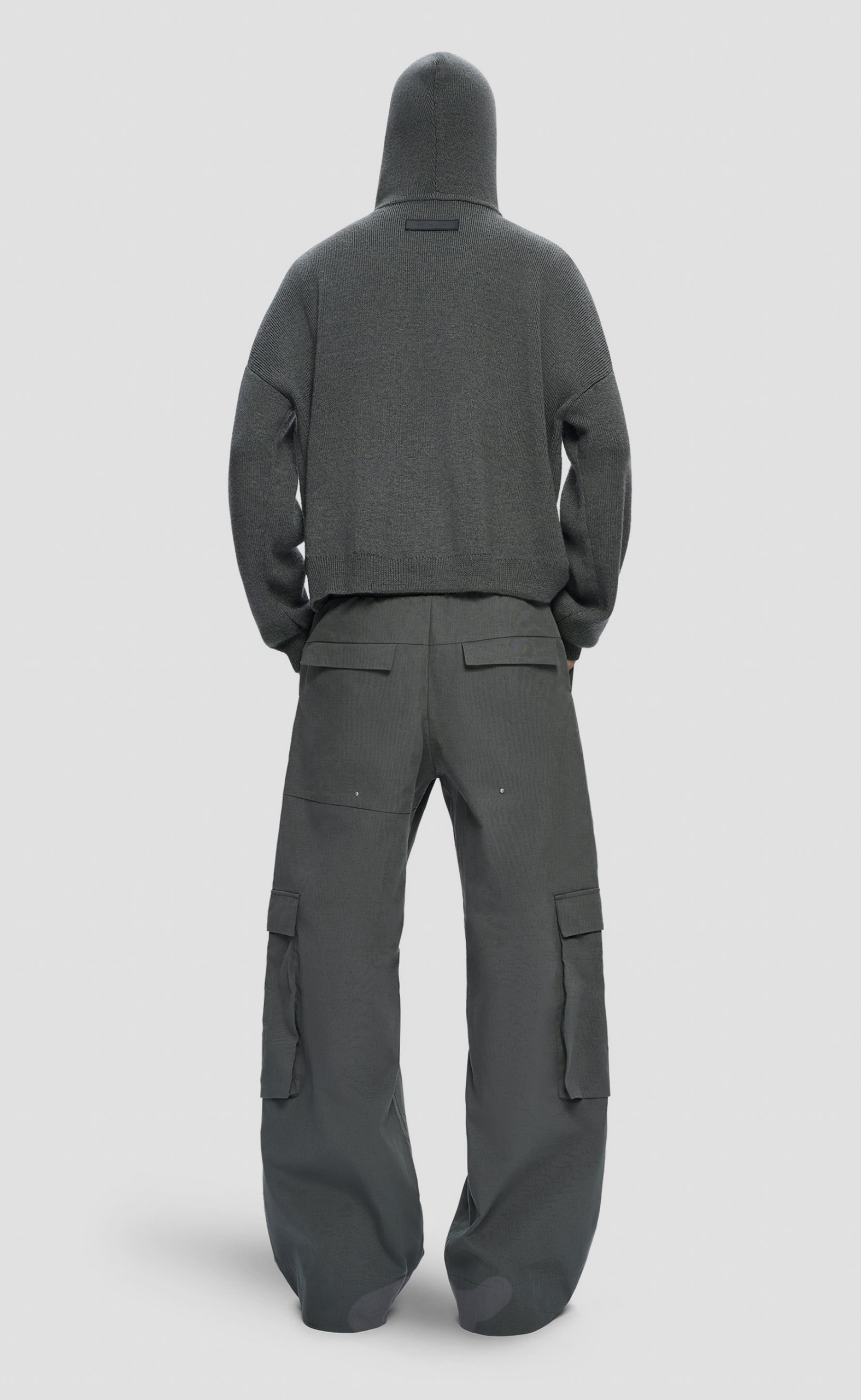 LAMPI KNIT DARK GREY HOODIE