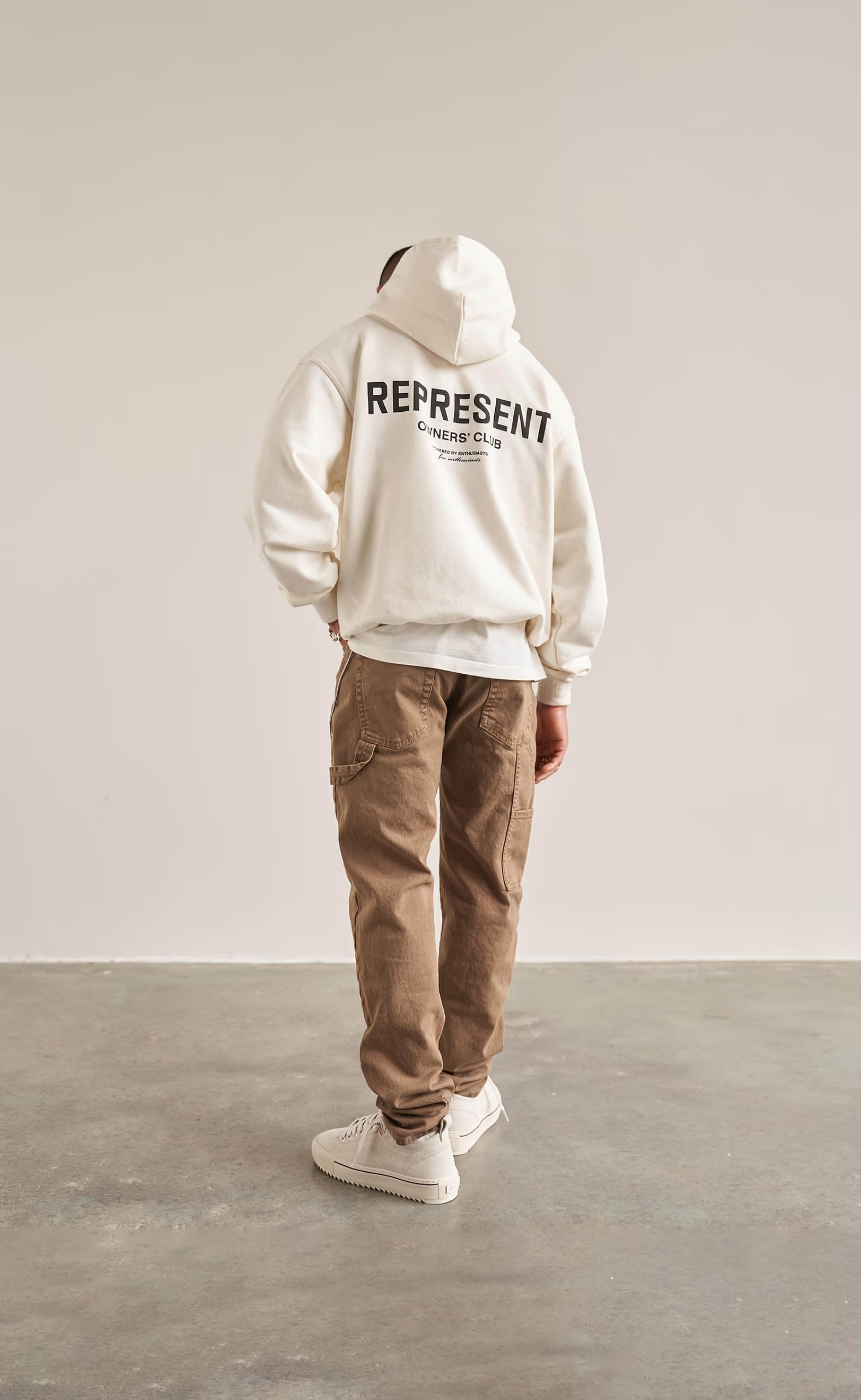REPRESENT OWNERS CLUB FLAT WHITE HOODIE