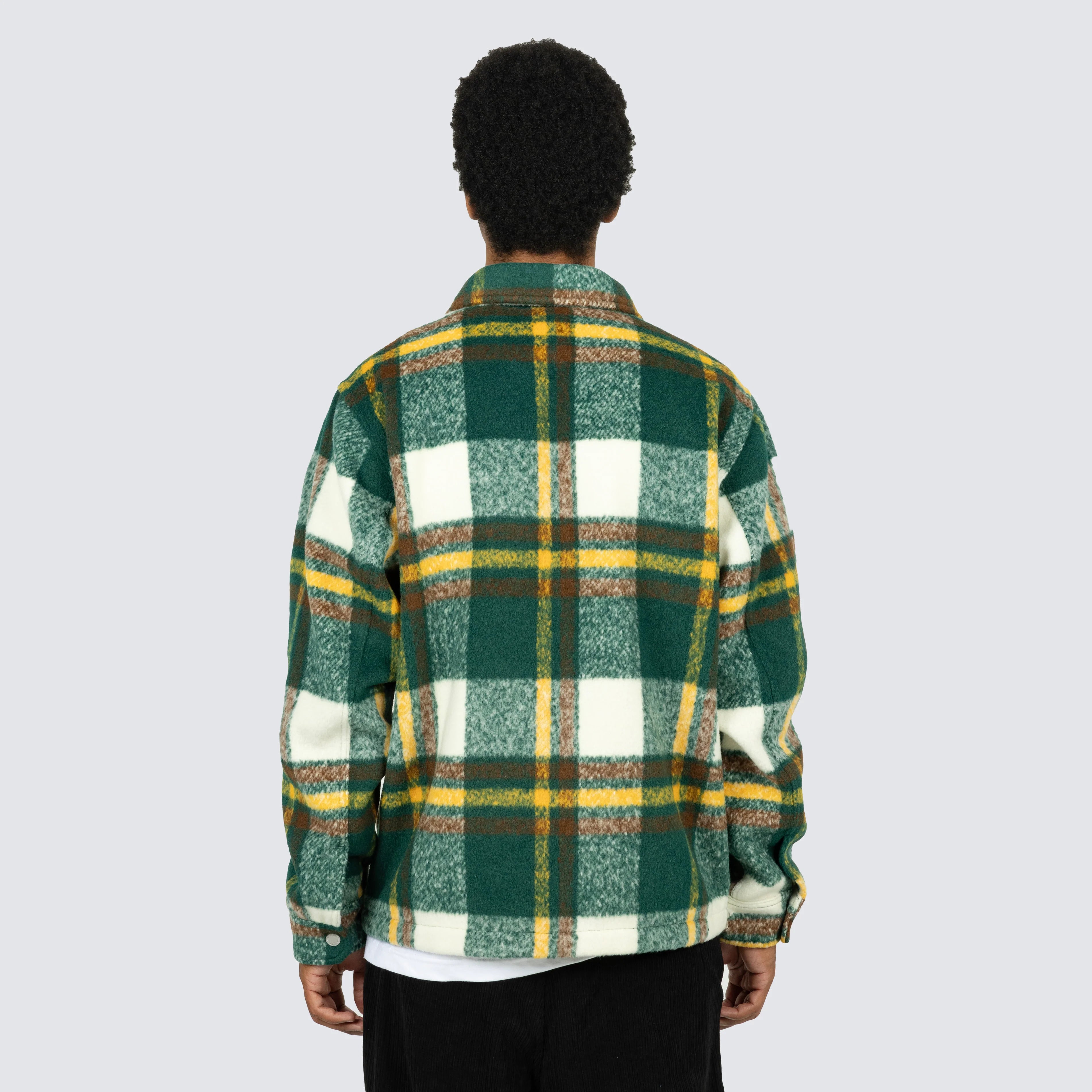 GREEN FOLKLORE PLAID WORK JACKET