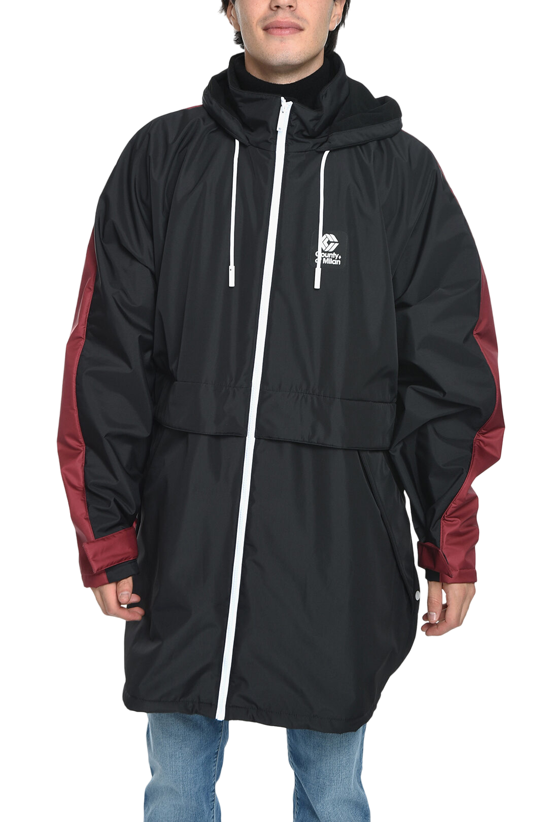 PATCH OVERSIZE WINDBREAKER BLACK BURGUND