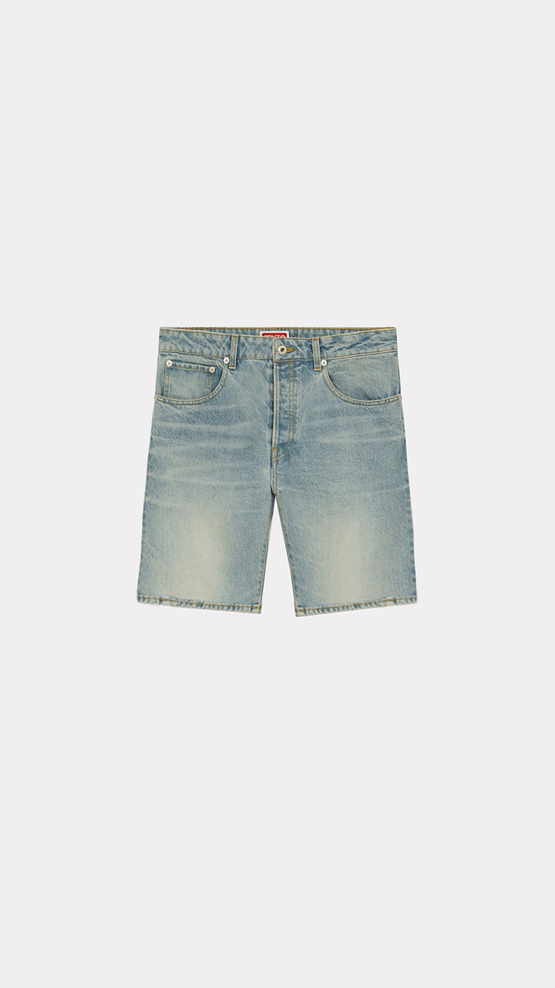 MEDIUM STONE BLUE DENIM MEDIUM STONE BARA SLIM SHORTS