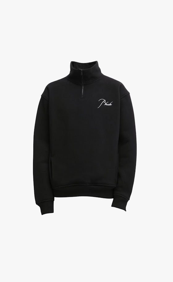 CLASSIQUE QUARTER ZIP BLACK HOODIE