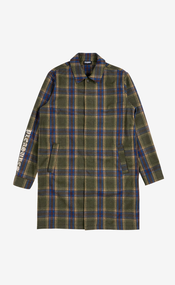GREEN SOUL PLAID TRENCH