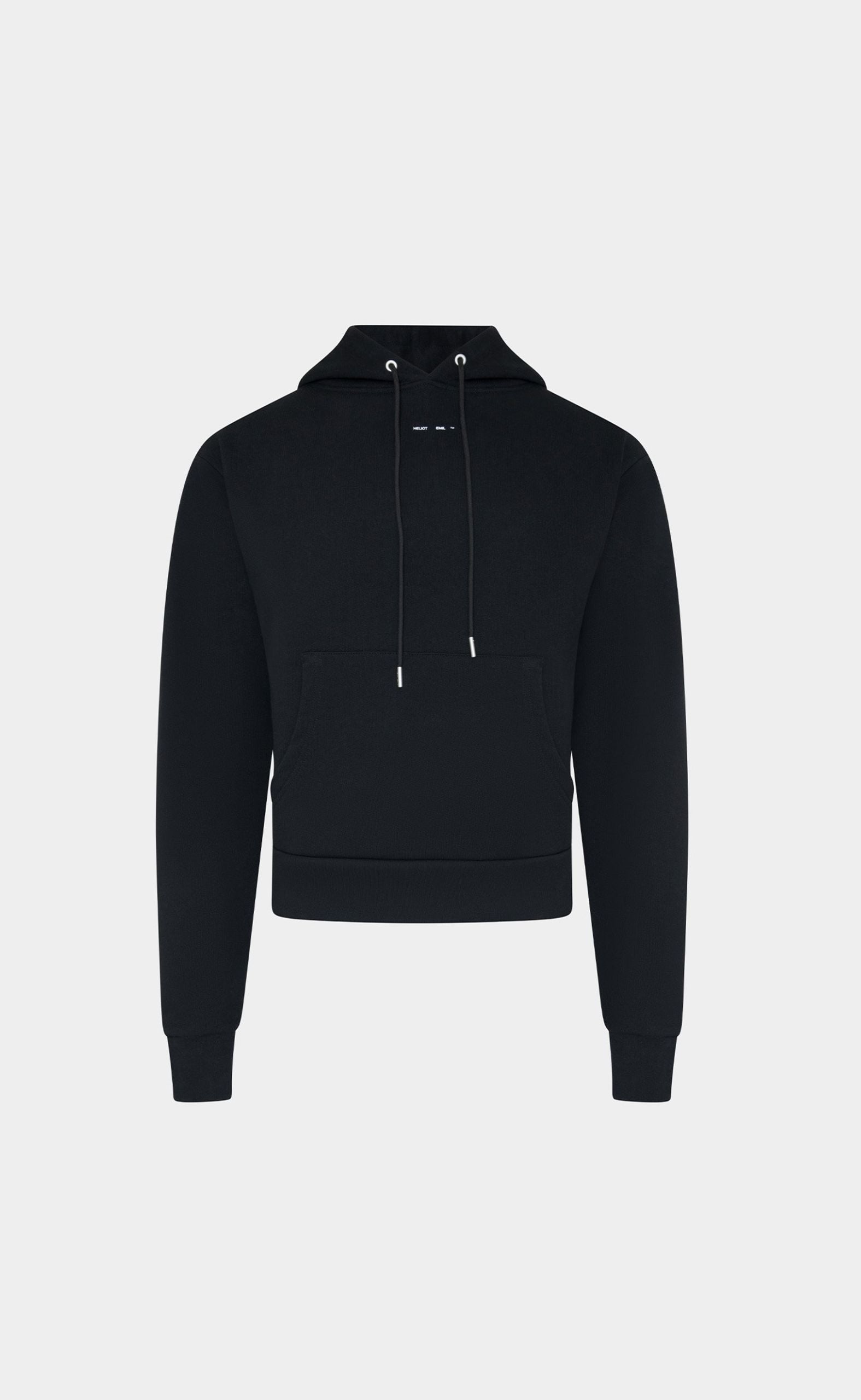 BLACK HOODIE W. LOGO PRINT