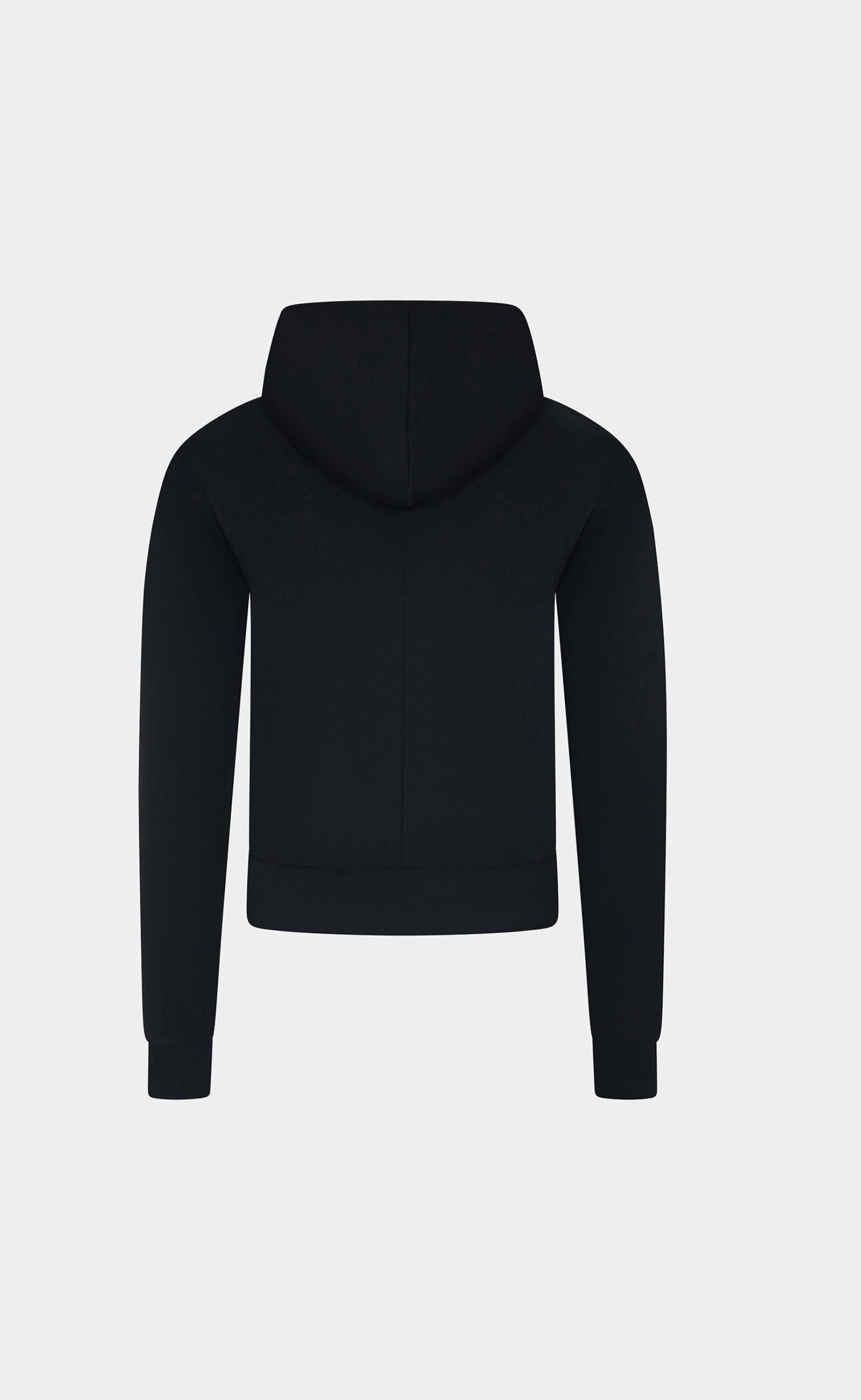BLACK HOODIE W. LOGO PRINT
