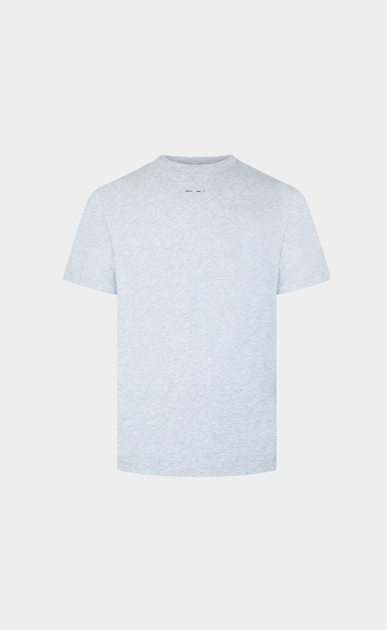 GREY MELANGE T-SHIRT W. LOGO PRINT