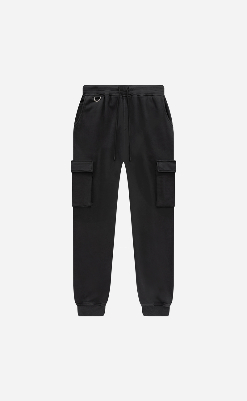 Black Essential Cargo Sweatpant