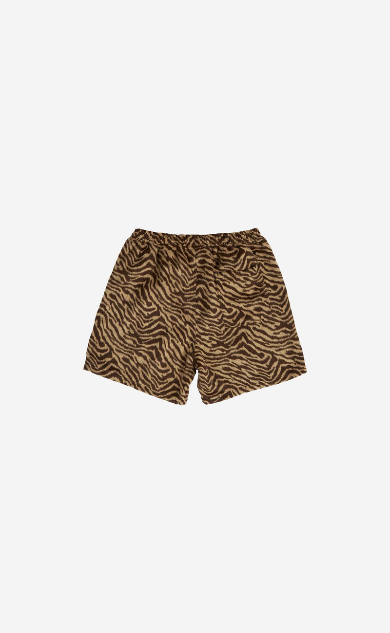 TAN BREAKER FUZZY STRIPE SHORTS